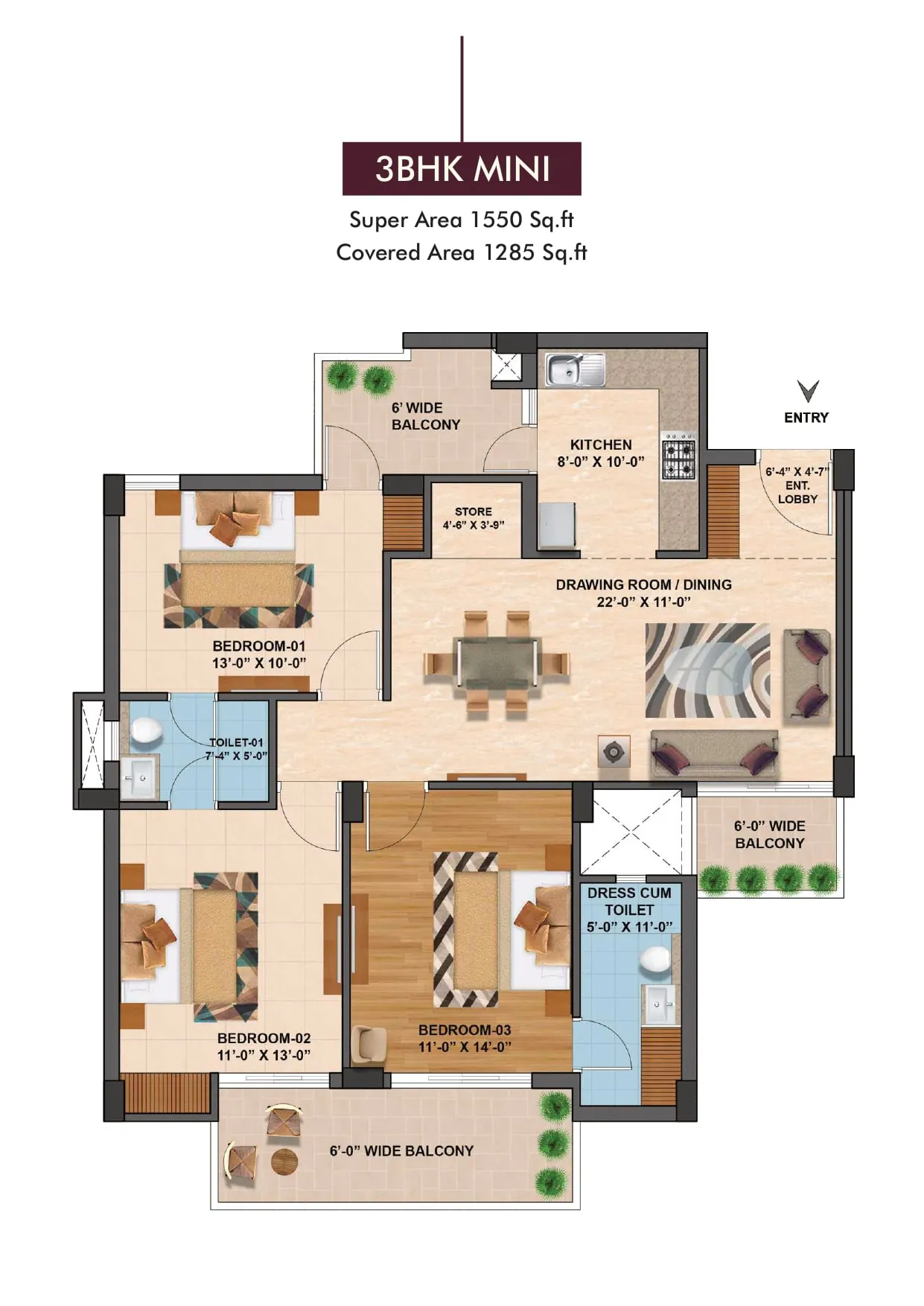 The Medallion floor plan 6